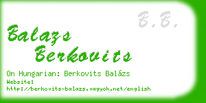 balazs berkovits business card
